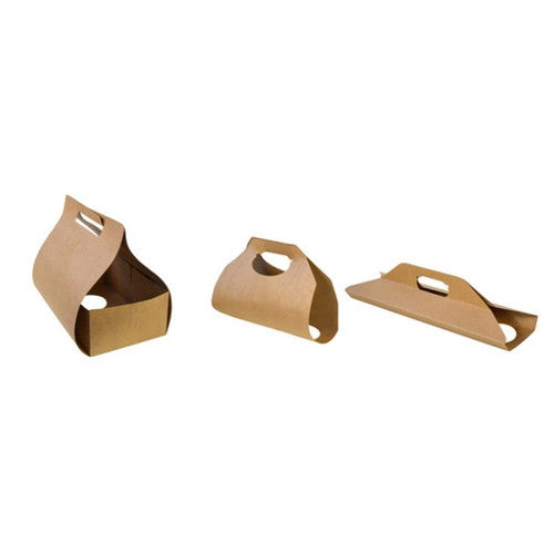 Kraft Paper To Go Lunch 2 Cups Carrier for 8oz/ 10oz / 12oz / 16oz / 20oz L:10in W:6in H:9in - 50 pcs