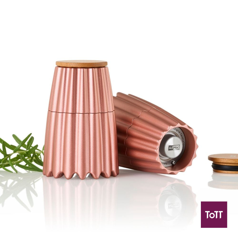 AdHoc Magtwo Ceracut Pepper and Salt Double Mill Ø6.6xH19.5cm, Rose Gold