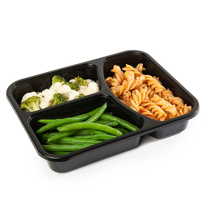 Black Reusable Lunch Boxes - Set of 10