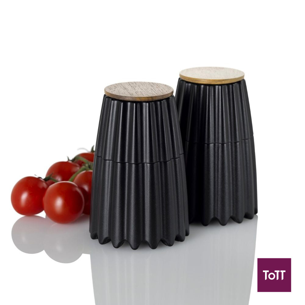 AdHoc Magtwo Ceracut Magnetic Salt and Pepper Mill Ø6.6xH19.5cm, Black