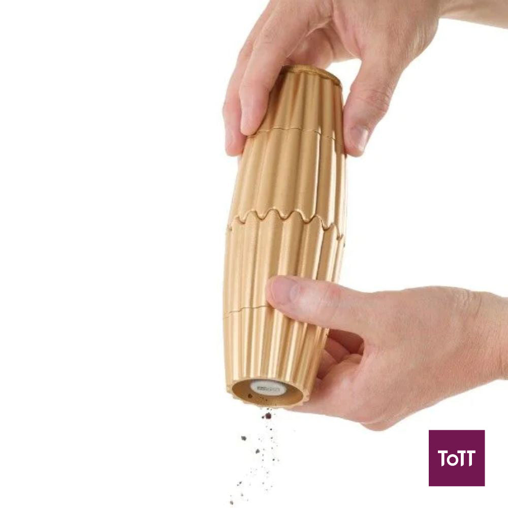 AdHoc Magtwo Ceracut Magnetic Salt and Pepper Mill Ø6.6xH19.5cm, Gold