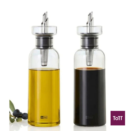 AdHoc AromaPour Glass Oil and Vinegar Pourer Set Ø5.8xH21cm, 2x300ml