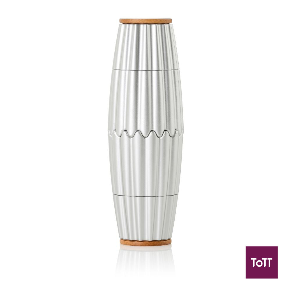 AdHoc Magtwo Ceracut Magnetic Pepper and Salt Double Mill Ø6.6xH19.5cm, Silver