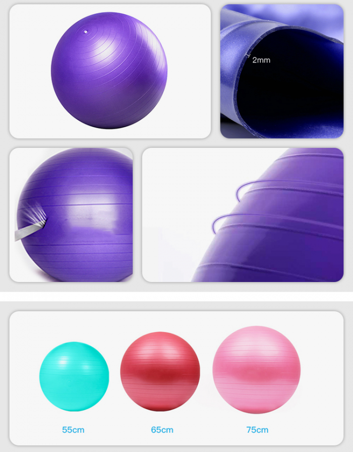 Custom Logo Non Toxic Pilates Inflatable Yoga Balance Exercise Ball