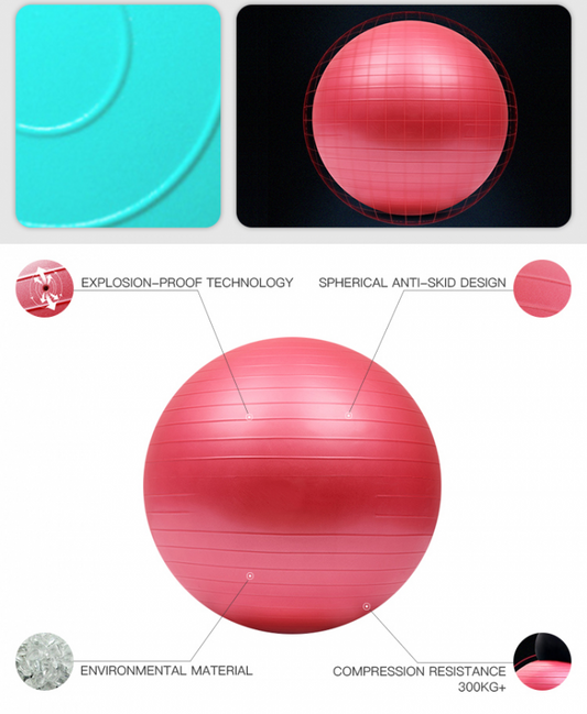 Custom Logo Non Toxic Pilates Inflatable Yoga Balance Exercise Ball