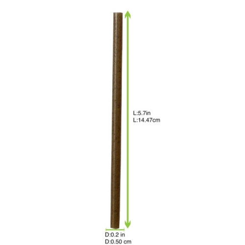 Compostable Coffee Ground Cocktail Straw D:0.2in L:5.7in - 500 pcs
