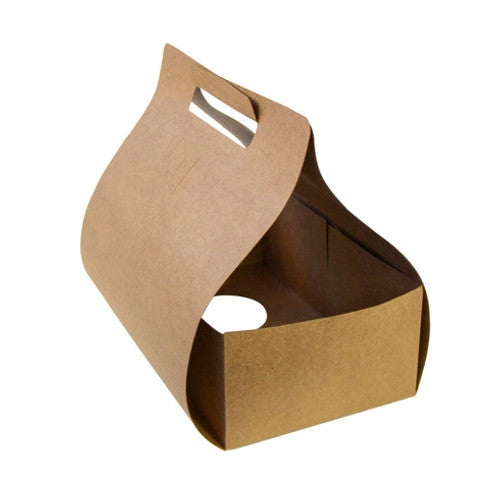 Kraft Paper To Go Lunch  2 Cups Carrier for 8oz/ 10oz / 12oz / 16oz / 20oz L:10in W:6in H:9in - 50 pcs