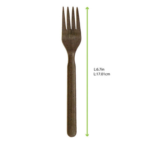 Compostable Coffee Ground Fork L:6.7in - 100 pcs