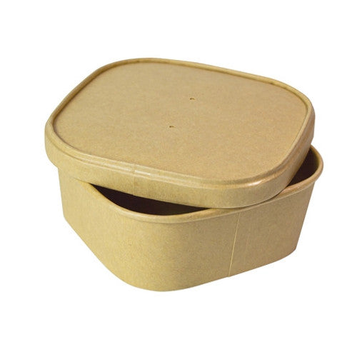 Square Kraft Meal Box 16oz L:5.1in W:5.1in H:2in - 50 pcs