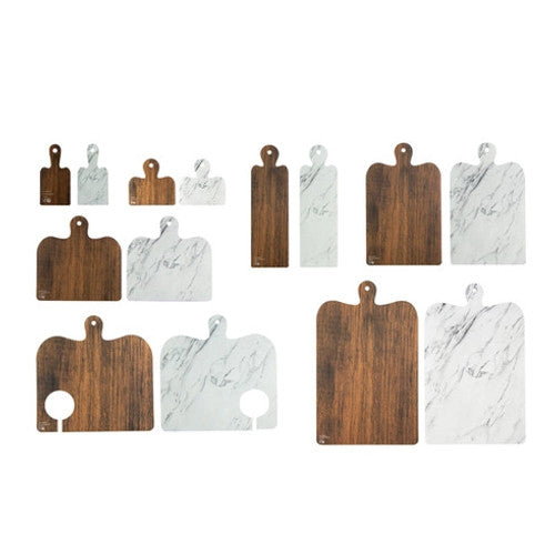 Double Face Marble/Wooden Cardboard Planks For Mezze/Tapas L:8in W:8in - 50 pcs