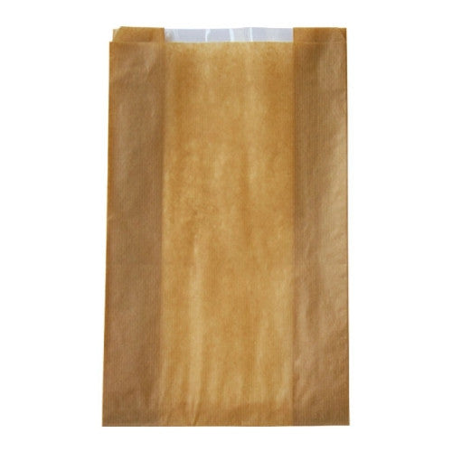 Brown Kraft Bag with Window L:14.2in W:8.7in H:3.9in - 500 pcs