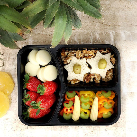 Black Reusable Lunch Boxes - Set of 10