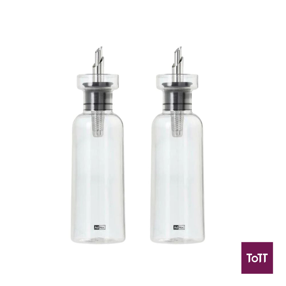 AdHoc AromaPour Glass Oil and Vinegar Pourer Set Ø5.8xH21cm, 2x300ml