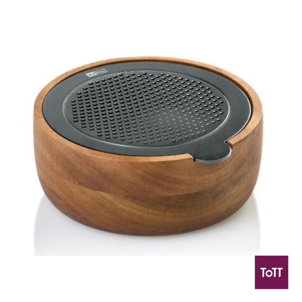 AdHoc Cutnserve Wooden Round Table Fine Grater Ø12.5xH5cm, Natural and Black,