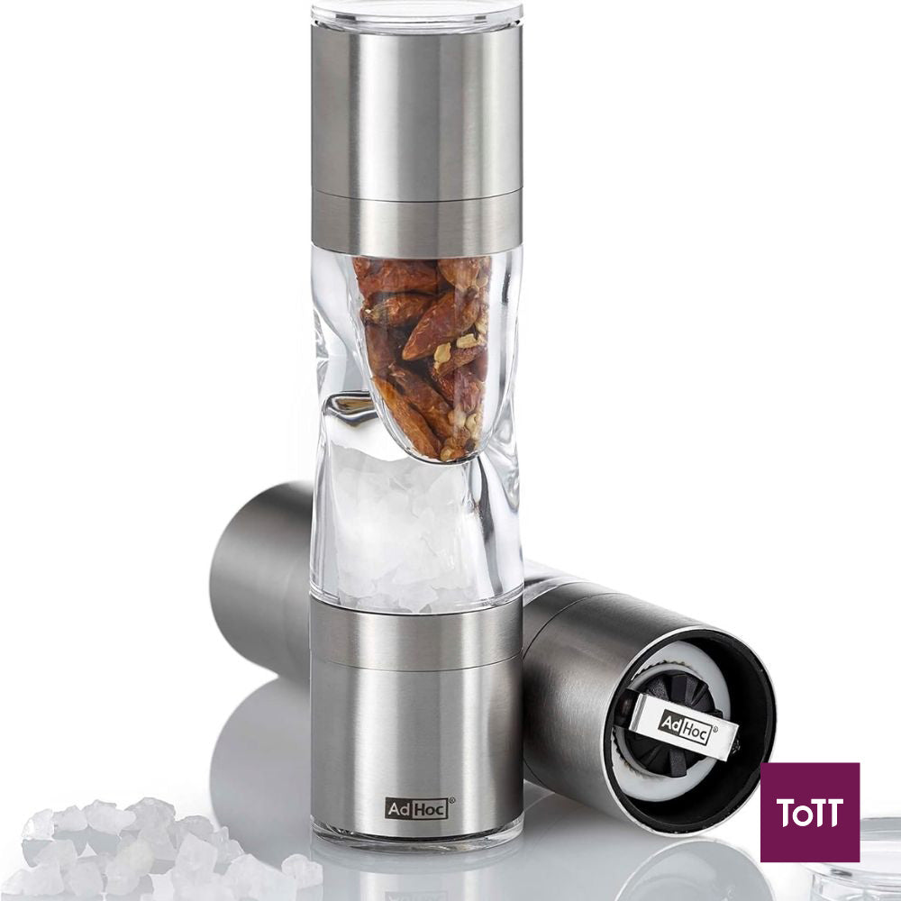 AdHoc Mini Duospice Stainless Steel Cutter and Mill Ø3.8xH15cm