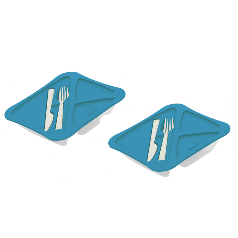 Lunch Box With Fork And Knife - Set of 2