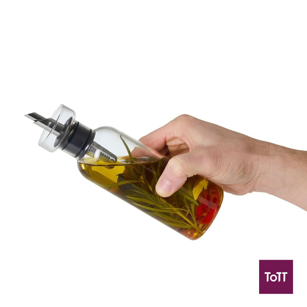 AdHoc AromaPour Glass Oil and Vinegar Pourer Set Ø5.8xH21cm, 2x300ml
