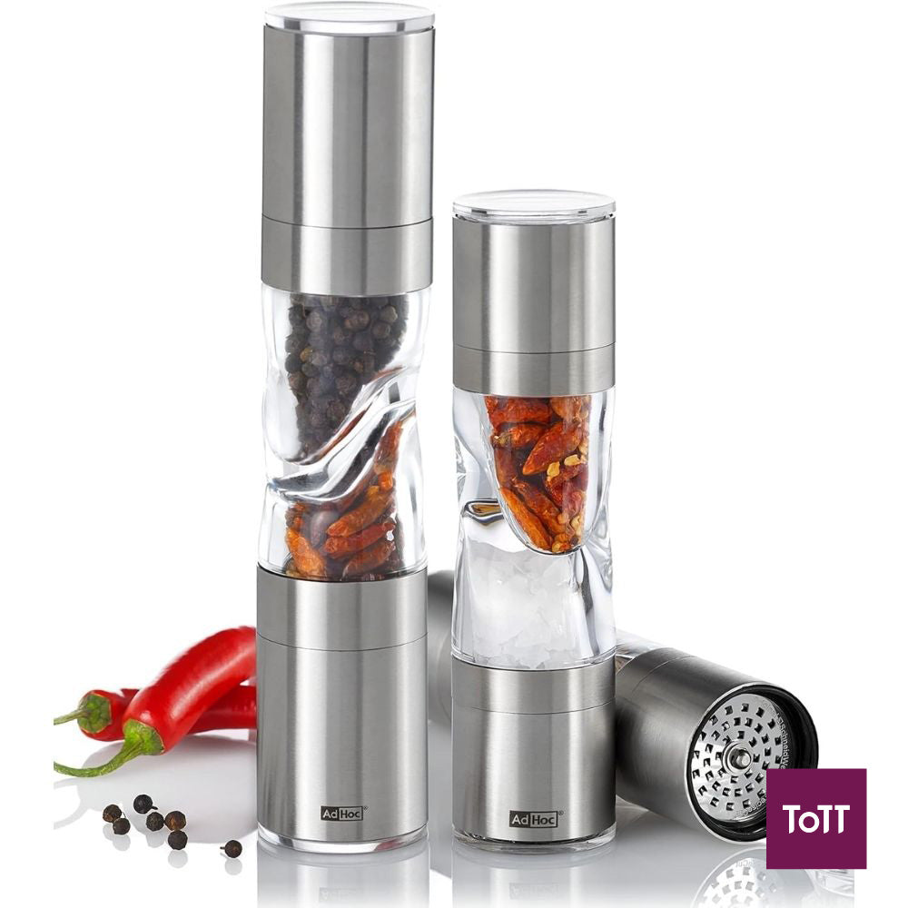 AdHoc Mini Duospice Stainless Steel Cutter and Mill Ø3.8xH15cm