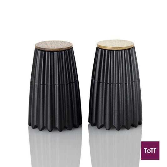 AdHoc Magtwo Ceracut Magnetic Salt and Pepper Mill Ø6.6xH19.5cm, Black