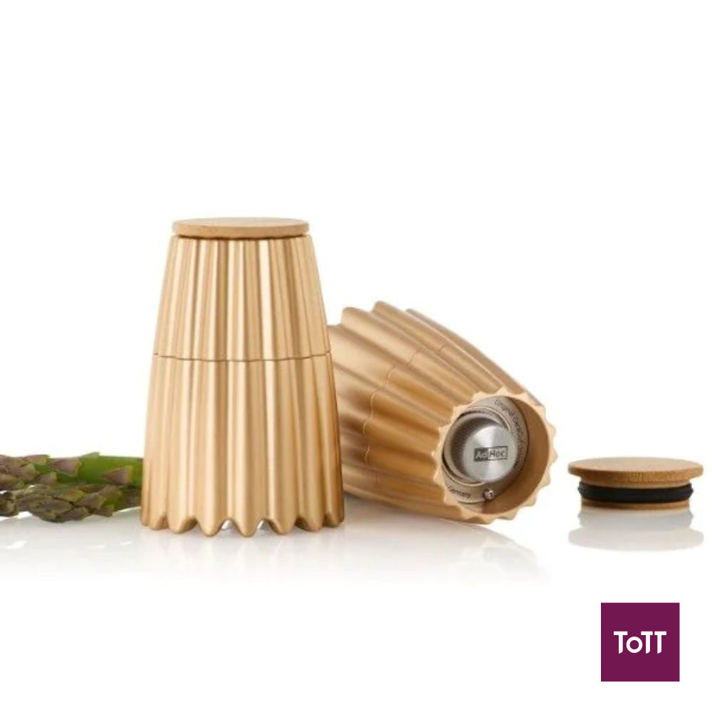 AdHoc Magtwo Ceracut Magnetic Salt and Pepper Mill Ø6.6xH19.5cm, Gold