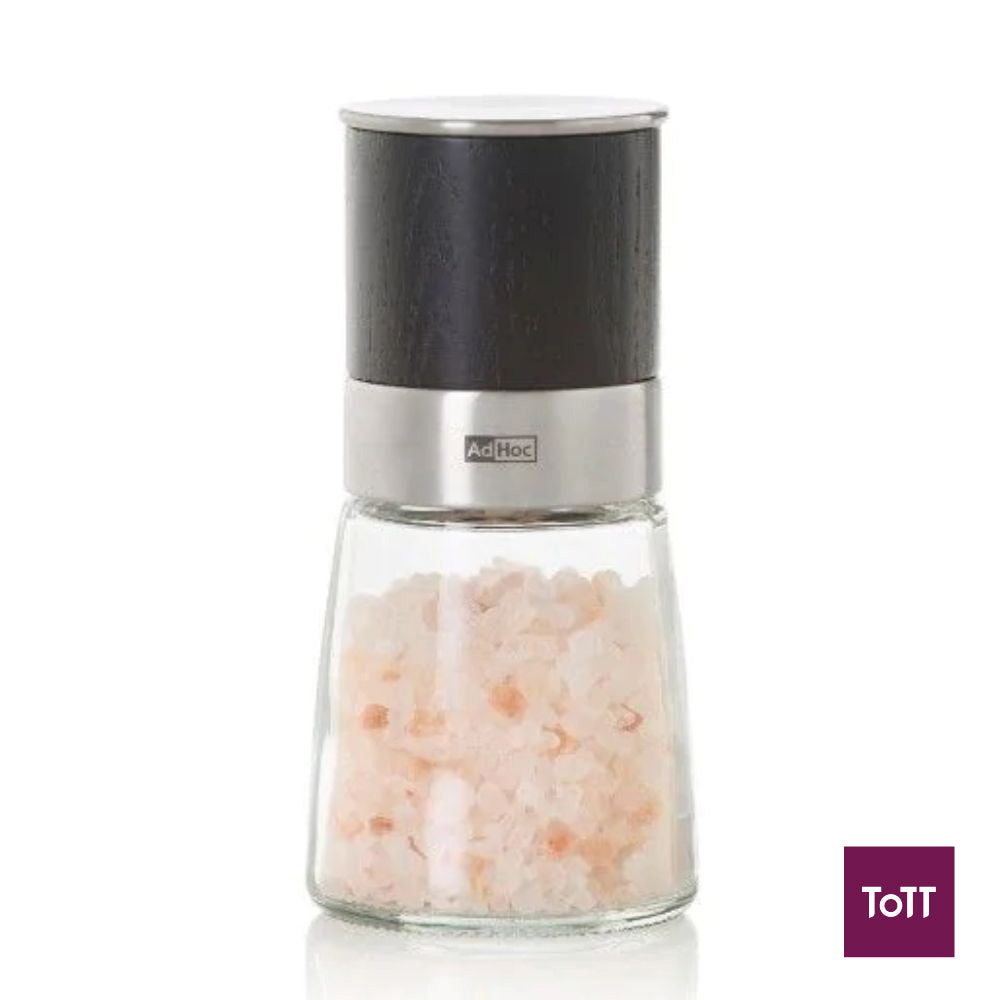 AdHoc Akasia Ceracut Glass Pepper Or Salt Mill Ø6.5xH13.5cm, Ash Wood Dark