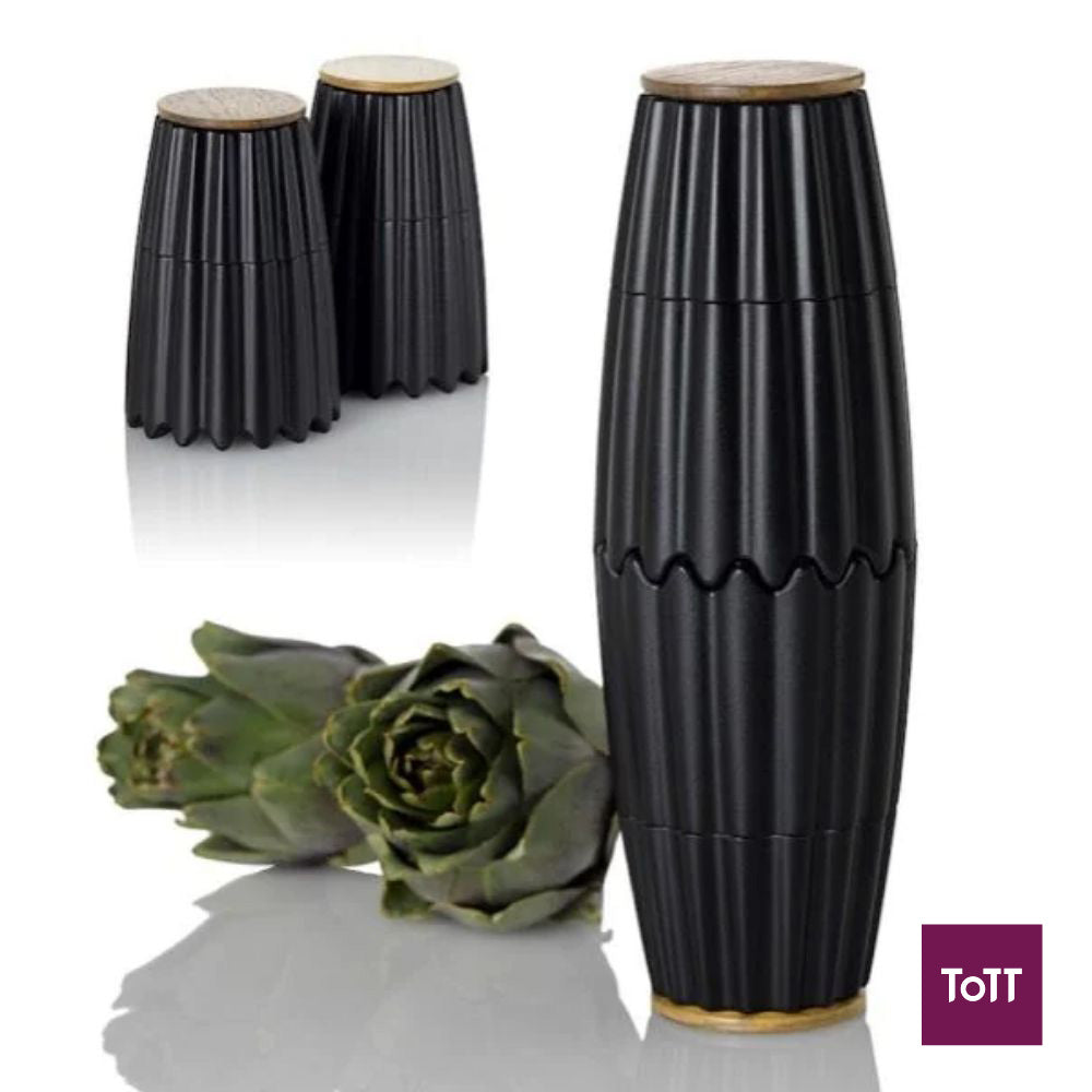 AdHoc Magtwo Ceracut Magnetic Salt and Pepper Mill Ø6.6xH19.5cm, Black