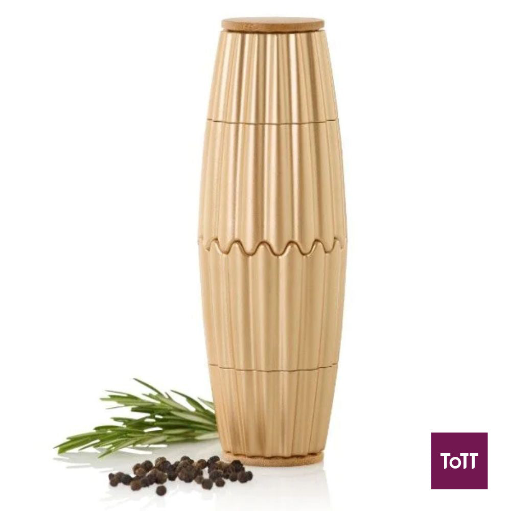 AdHoc Magtwo Ceracut Magnetic Salt and Pepper Mill Ø6.6xH19.5cm, Gold