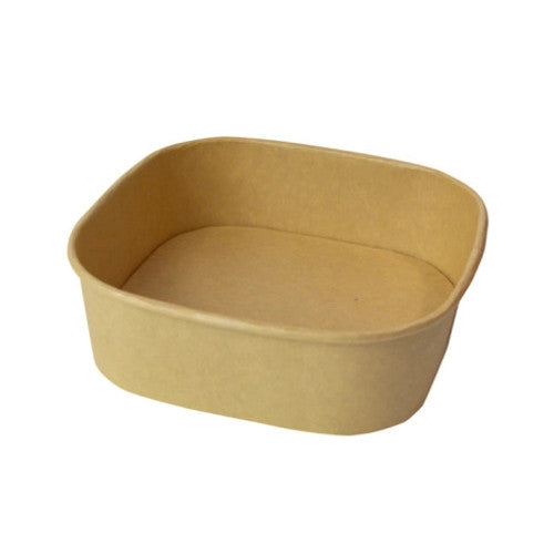 Square Kraft Meal Box 24oz L:6.7in W:6.7in H:1.7in - 50 pcs